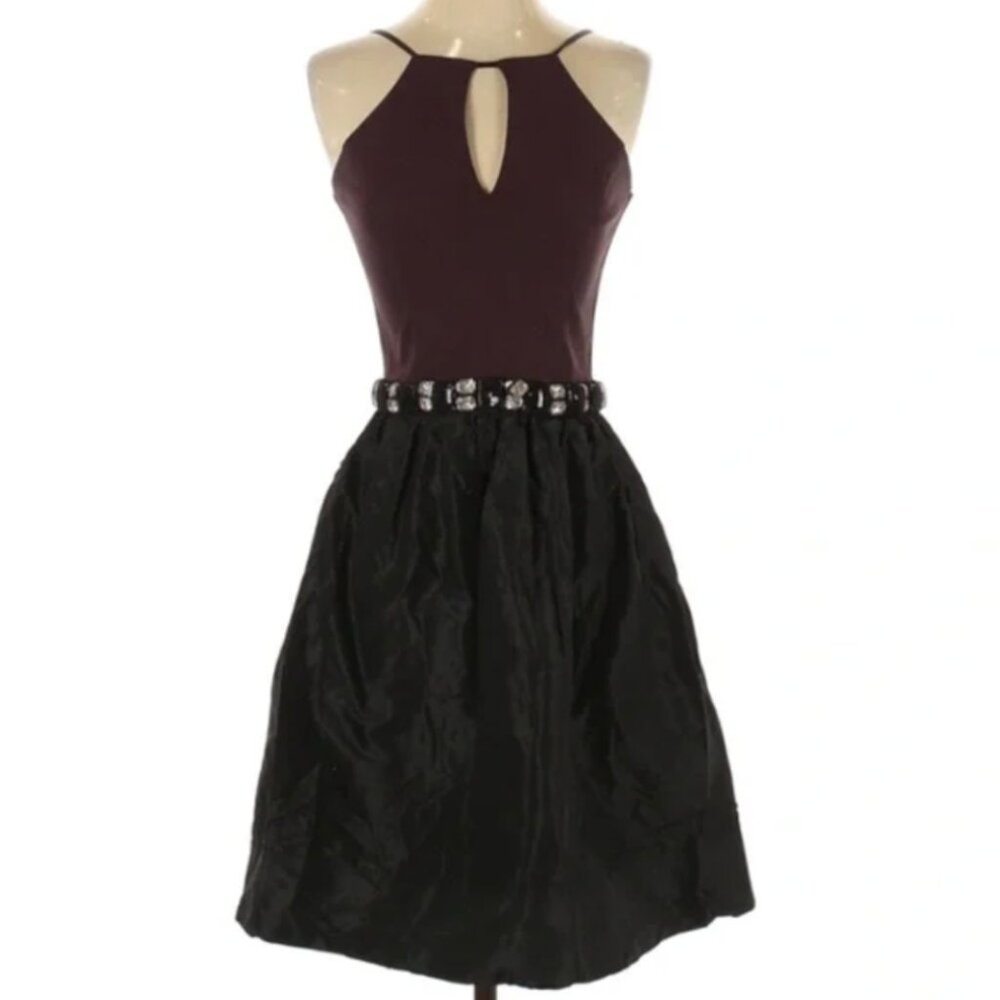 Maria Bianca Nero Silk Jewel Cocktail Dress S